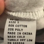 Yeezy Hoodie HD-10 Size 1 Tag