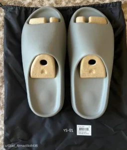 Gray Yeezy Slides YS-01 Front View