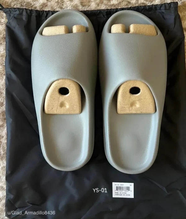 Gray Yeezy Slides YS-01 Front View