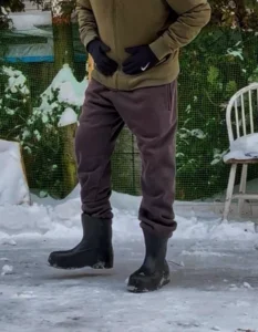yeezy SL-03 tucked in pants in snow