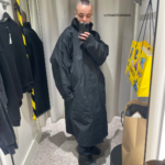 Man wearing the Yeezy raincoat RC-03