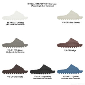 All Yeezy Slides YS-01 displayed by colors