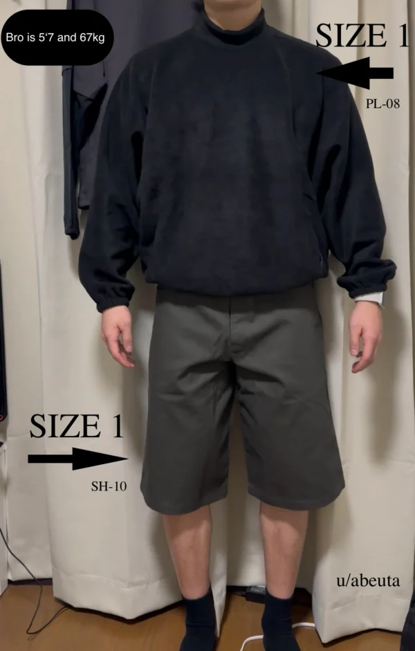 Model wearing yeezy PL-08 and SH-10