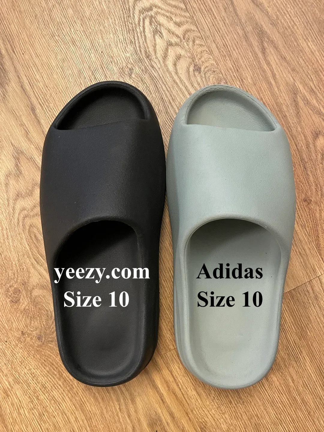 Yeezy YZY slides comparison, adidas vs ys-01