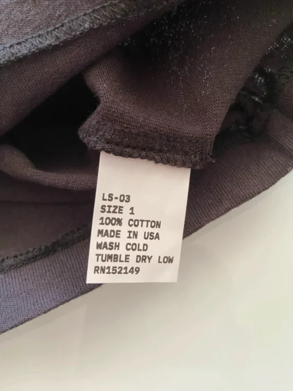 YZY Yeezy Long Sleeves LS-03 Size 1 Tag