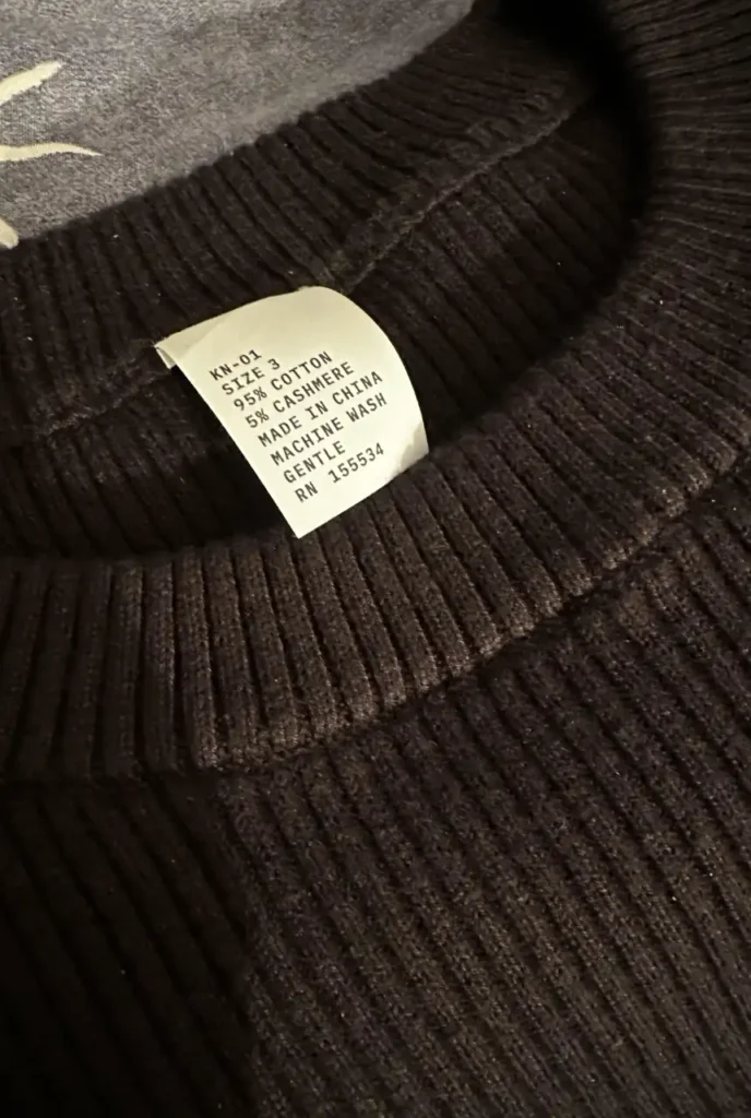 Yeezy Cachemire KN-01 Étiquette Taille 3