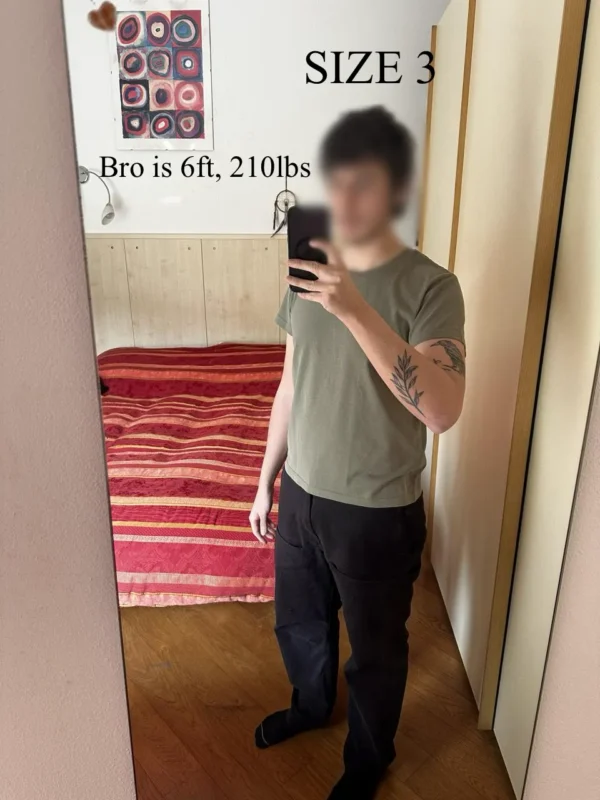 Yeezy YZY Green T-Shirt Size 3 TS-03 On-Body Fit