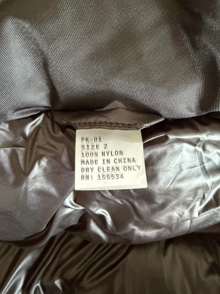 Yeezy YZY Black Parka PK-01 Tag Size 2