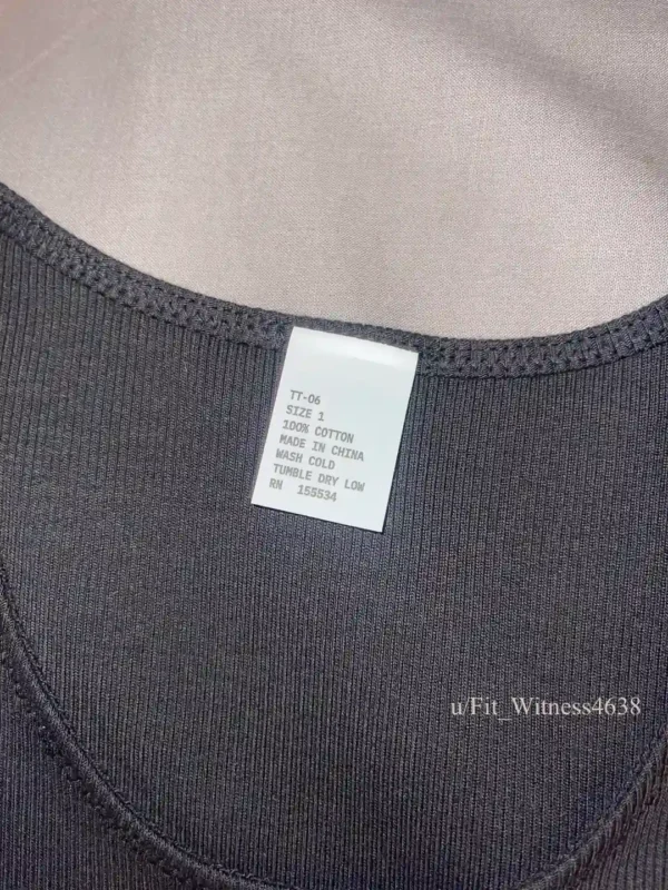 Yeezy Tank Top TT-06 Tag Size 1