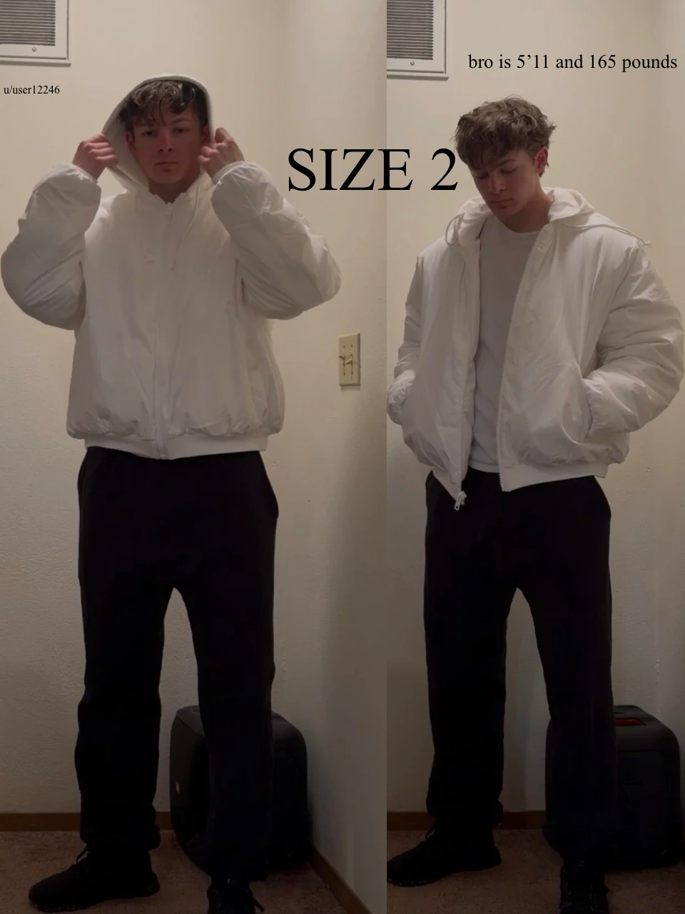 Yeezy White Jacket JC-08 Size 2 On Body