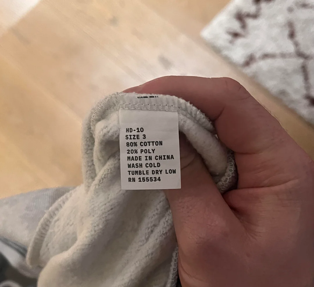 Yeezy Hoodie HD-10 Étiquette Taille 3