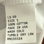 Yeezy YZY White LS-03 Size 1 Tag