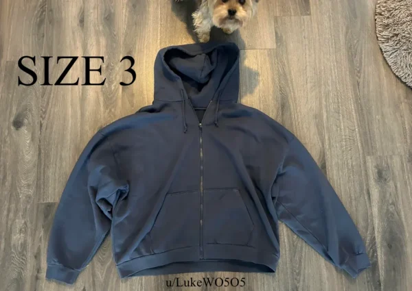 Yeezy YZY Blue Hoodie HD-04 Front View Size 3