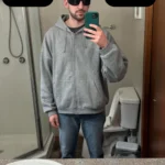 Yeezy YZY Gray Hoodie HD-04 Size 3 On-Body Front View