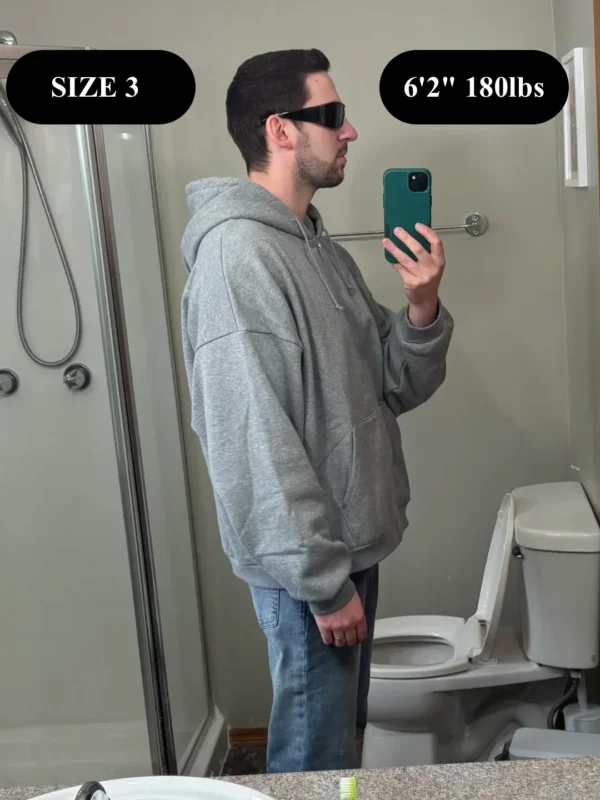 Yeezy YZY Gray Hoodie HD-04 Size 3 On-Body Side View