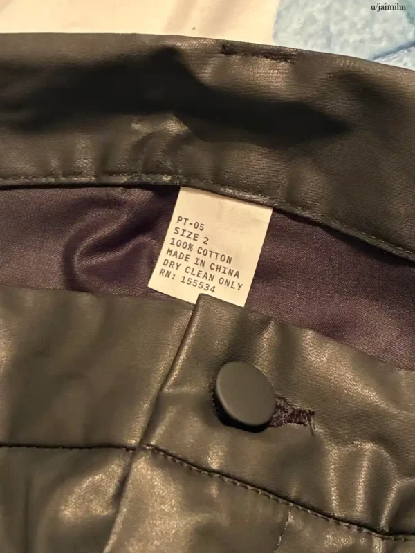 Yeezy YZY Pants PT-05 Sizing Tag Size 2