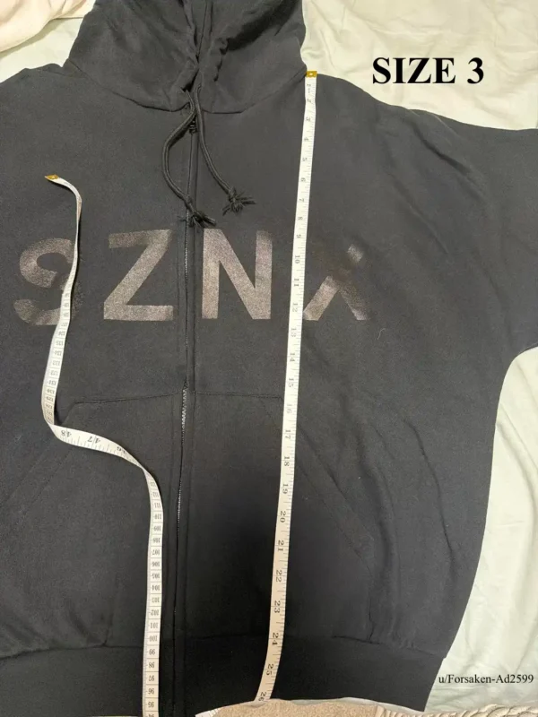 Yeezy YZY Black Hoodie HD-10 Length Size 3