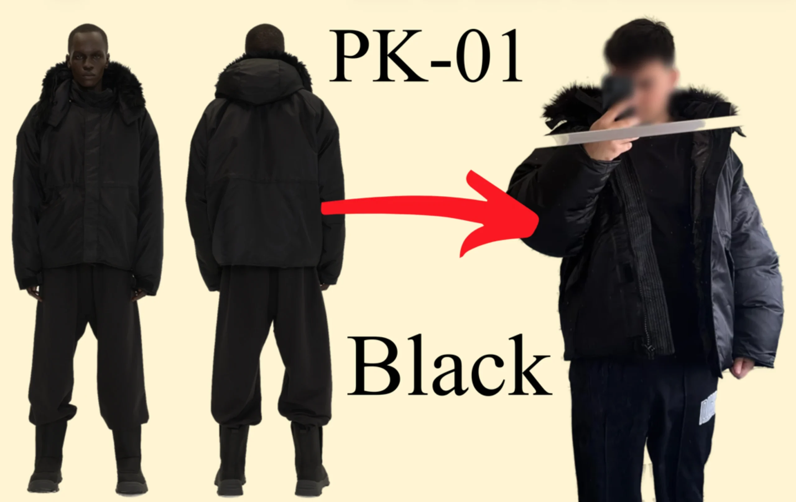 You are currently viewing Yeezy Parka Noire PK-01 : Tailles, Avis et Photos portées