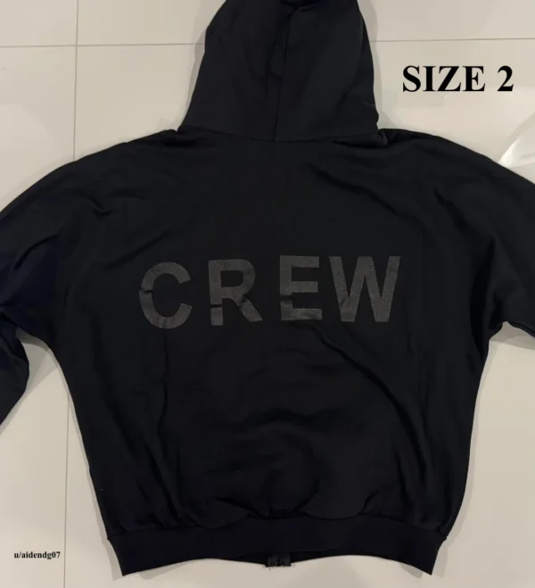 Yeezy YZY Hoodie HD-10 Black Back view "Crew"