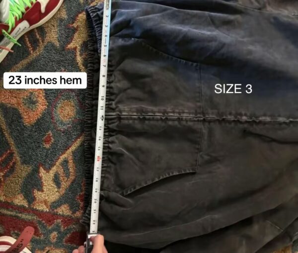 Yeezy YZY Pants WP-01 Size 3 Hem measurements