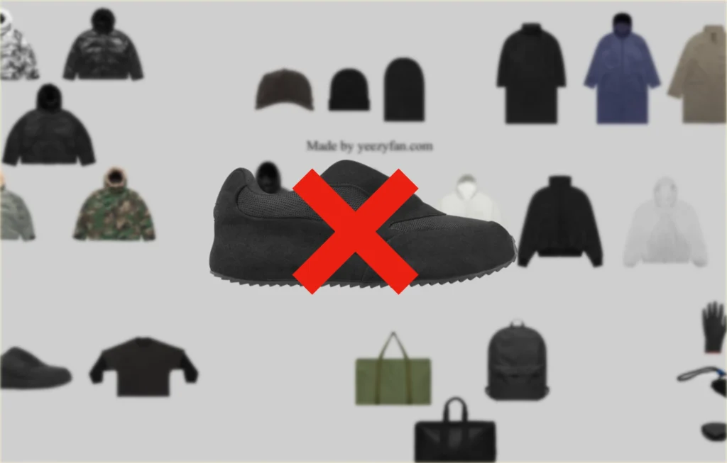 List of Yeezy items removed from yeezy.com