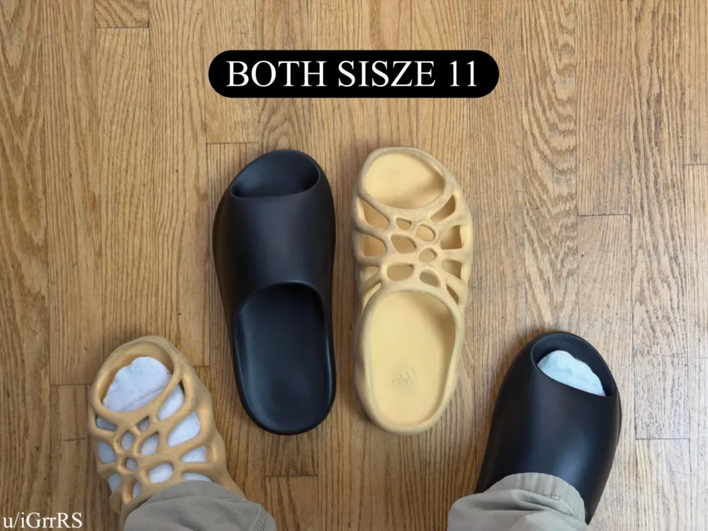 Yeezy Slides YS-02 and Yeezy Slides 450 Size 11 Comparison and fit