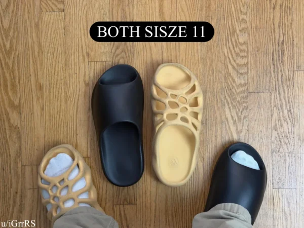 Yeezy Slides YS-02 and Yeezy Slides 450 Size 11 Comparison and fit