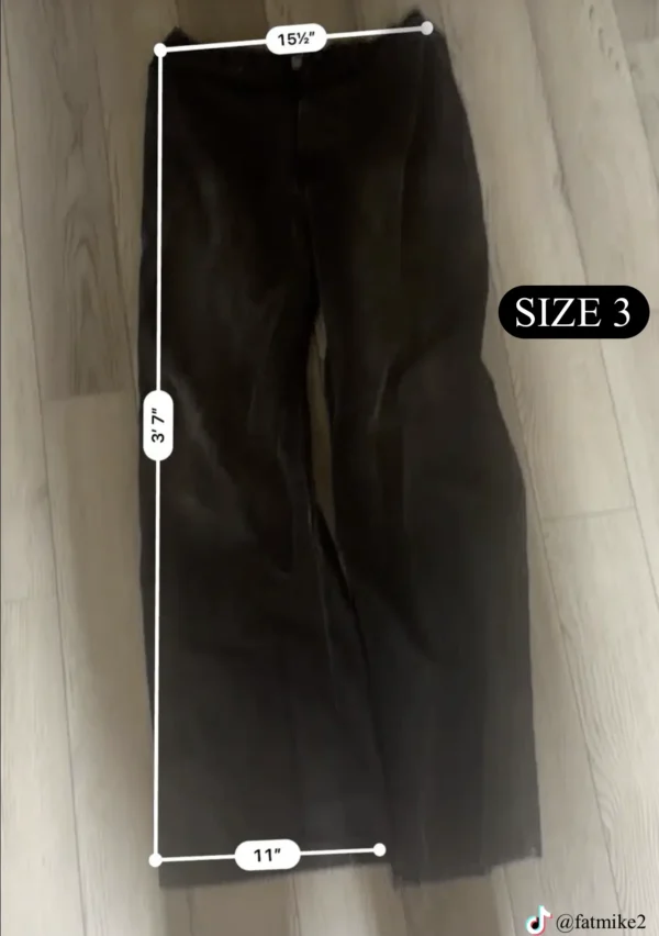 Yeezy YZY Pants Black WP-01 Size 3 Measurements