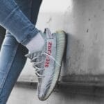 Yeezy 350 V2 Blue Tint on feet, photo by Reddit user u/lenjaguzica