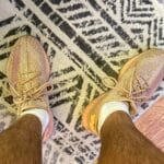 Yeezy 350 V2 Clay on feet, photo by Reddit user u/REH07