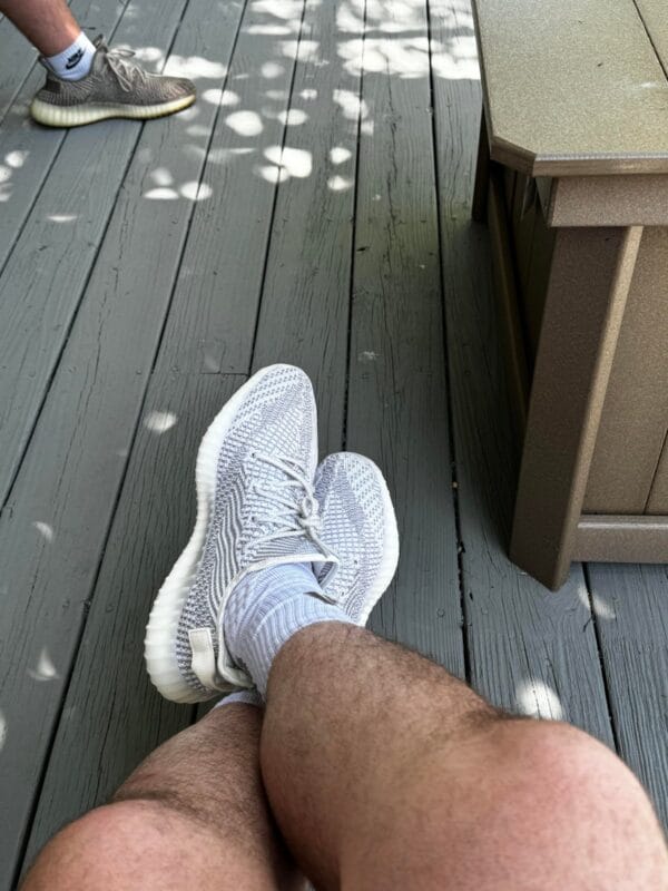 Yeezy 350 V2 Static on feet, photo by Reddit user u/SmittyOleBoy