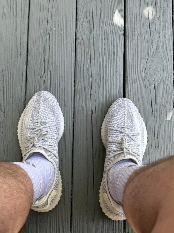 Yeezy 350 V2 Static on feet, photo by Reddit user u/SmittyOleBoy