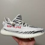 Yeezy 350 V2 Zebra on feet, photo by Reddit user u/Cachors
