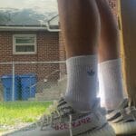 Yeezy 350 V2 Zebra on feet, photo by Reddit user u/OsO_91
